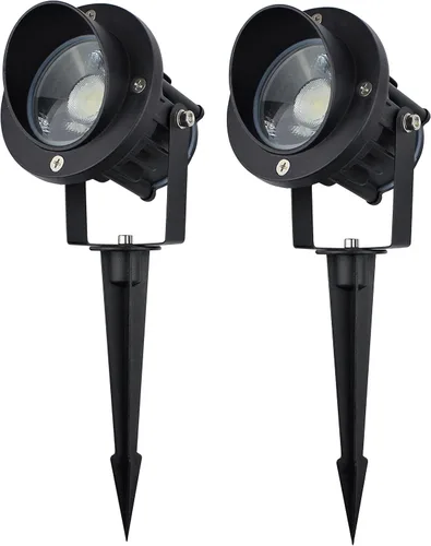 Miniatura 7 de GBS9809 Focos LED, voltaje de línea de 9 W 120 V, luz diurna de 5000 K, con estaca de tierra de metal, luz de bandera para exteriores, foco