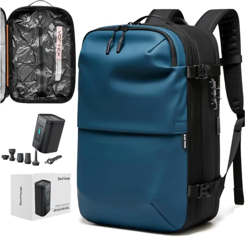 Miniatura 12 de BlackVoyage Vortex Vacuum Seal Travel Backpack 60L Expandable Air Compression System Water Resistant TSA Lock Carry-On