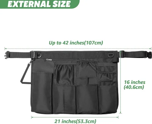 Miniatura 5 de LoDrid Delantal de limpieza para limpieza con 9 bolsillos, bolsa de limpieza con cinturón ajustable, delantal de suministros de limpieza profesional