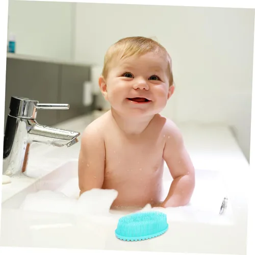 Miniatura 4 de KOMBIUDA 2 cepillos de baño de silicona suave exfoliante para el cuero cabelludo para niños y niñas y adultos, diseño suave de doble cara para un