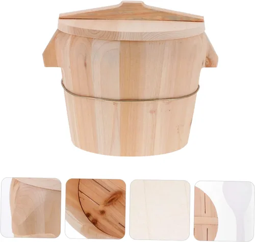 Miniatura 3 de 1 Unidades Arroz Cocina Gadget Cubo de Madera Cubo de Arroz para Cocina Cubo al Vapor Creativo Cubo de Arroz al Vapor Cubo de Cocina de Madera