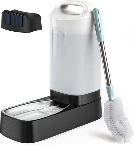 Miniatura 11 de Dispensador automático de tazón de agua para perros - Alimentador de agua por gravedad para mascotas de acero inoxidable de 2.4 galones con diseño