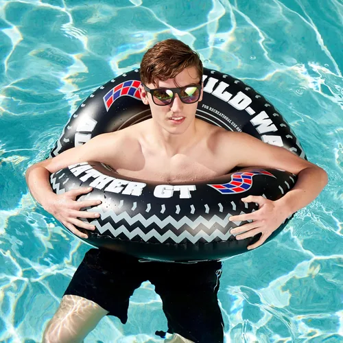 Miniatura 5 de Swimline Anillo de piscina Monster Tire – Flotador de descanso inflable con diseño divertido para adultos y adolescentes – Anillo de vinilo duradero