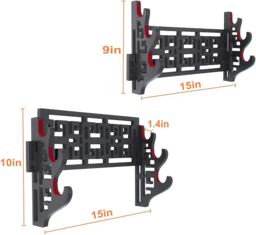 Miniatura 2 de Soporte de pared de terciopelo para espada, soporte de exhibición con tiras de fieltro para katana, wakizashi, Genji y espadas samurái
