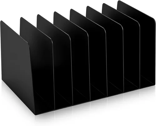 Miniatura 8 de Suzile Organizador de archivos de escritorio de metal, 10 compartimentos, clasificador de archivos vertical, negro, 10.63 pulgadas de largo x 5.79