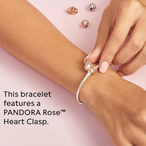 Miniatura 4 de PANDORA Jewelry Moments Heart Clasp Snake Chain Charm Bracelet