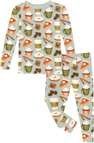 Miniatura 53 de KicKee Pants Conjunto de pijama de manga larga con estampado de piezas