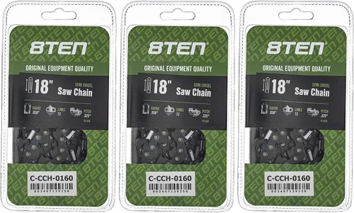 Miniatura 51 de 8TEN Cadena de motosierra semi cincel de 6 pulgadas .050 1/4 42 DL para Worx WG320 Black & Decker LLP120 (paquete de 3)