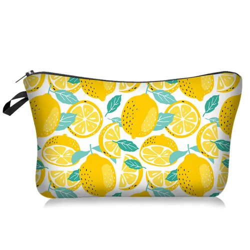 Miniatura 6 de FITINI Bolsa de maquillaje de aguacate de viaje, pequeña bolsa organizadora de cosméticos portátil para mujeres y niñas, con cremallera