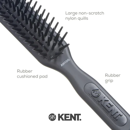 Miniatura 5 de Kent AH10G Airhedz Pro - Cepillo de pelo con pasador estrecho (pasador de grasa, gris)