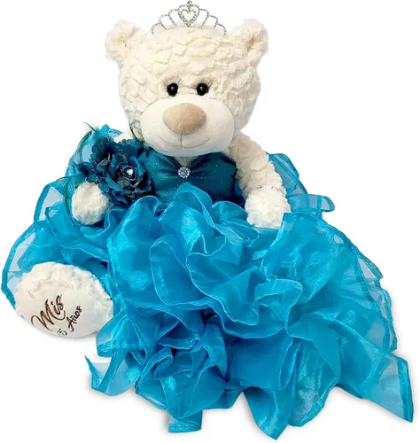 Miniatura 17 de KINNEX COLLECTIONS SINCE 1997 20" Quince Anos Quinceanera Last Doll Osito de peluche con vestido (pieza central) ~ ARC16831-23R (Aqua)