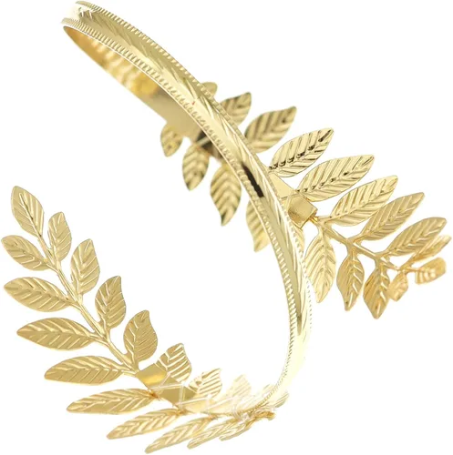 Miniatura 7 de RechicGu Romano Griego Laurel Leaf brazalete Upper Arm Cuff Armlet Festival Nupcial