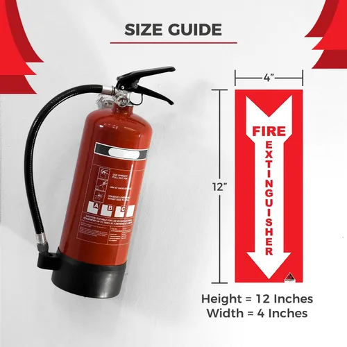 Miniatura 2 de Calcomanías prémium para extintor de incendios [4 unidades] – Vinilo adhesivo permanente extrema protección UV resistente a la intemperie – Uso