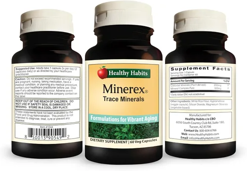 Miniatura 2 de Healthy Habits MINEREX Suplemento mineral completo de alta potencia con plantas de sentramina y minerales de lecho marino derivados de vegetato