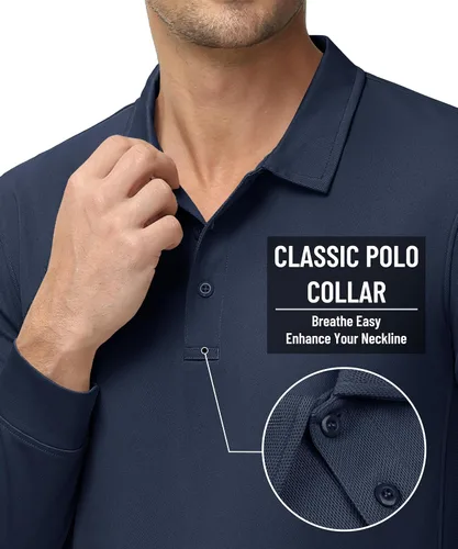Miniatura 7 de MAGNIVIT Camisas Polo para Hombre de Manga Larga, de Secado Rápido, Rendimiento Militar, Táctico, para Combate del Ejército