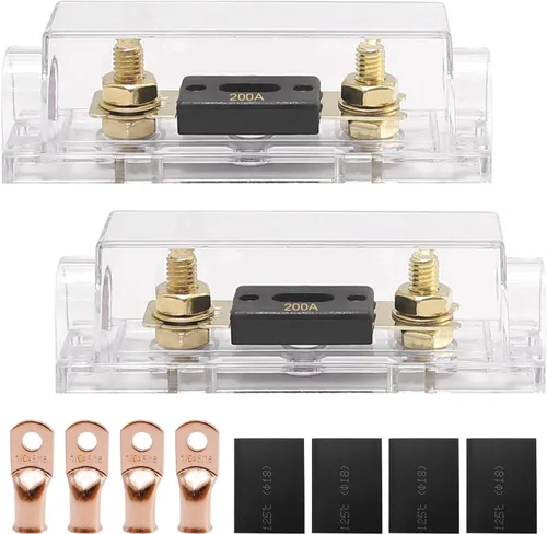 Miniatura 8 de Soporte de fusible ANL de 200 amperios de audio para automóvil, bloque de fusibles ANL calibre 0/2/4 AWG en línea con fusible de batería de 200 A