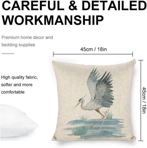 Miniatura 2 de Fundas de Almohada de Lino con Estampado de Bailarinas Azules en Costa 18x18 para Sofá, Almohada Decorativa para Sofá, Exterior