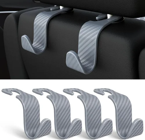Miniatura 16 de Amooca - Gancho para reposacabezas de asiento de coche, 4 unidades, organizador de almacenamiento universal para bolso de mano, abrigo, ajuste Azul