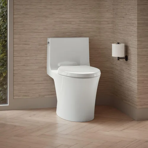 Miniatura 2 de KOHLER Veil K-1381-0 - Aseo con falda de una pieza, doble descarga, cuenco alargado, trampa con faldón, blanco, asiento de cierre lento, asiento