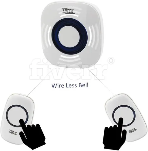 Miniatura 9 de Timbre inalámbrico portátil con 2 botones remotos y 1 receptor que funciona a 1000 pies de alcance con 52 timbres de puerta inalámbricos, no se