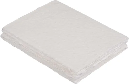 400 GSM / 25 hojas - Papel para dibujo/boceto de acuarela rugoso/texturizado - 6"X4" (A6) - Papel de algodón con borde envejecido hecho a mano de