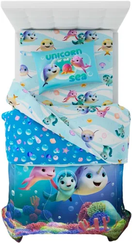 Miniatura 22 de Franco Ropa de cama súper suave para niños, juego de edredón y sábanas, 5 piezas, tamaño completo, Batman