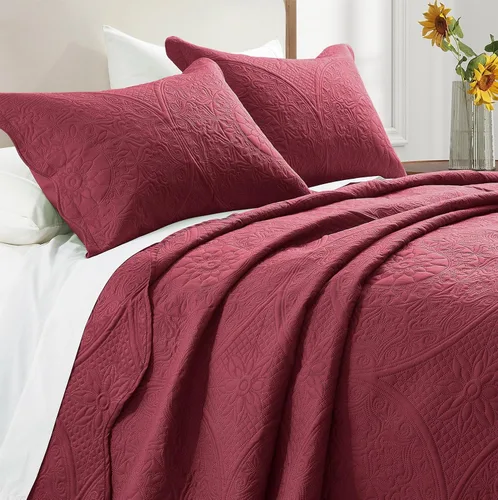 Miniatura 16 de IR Imperial Rooms Velvet Twin Quilt Bedspread Comforter Bedding Set 2 Pcs Diamond Pattern - (68"x86") Bedspread Coverlet + 1 Pillow Shams