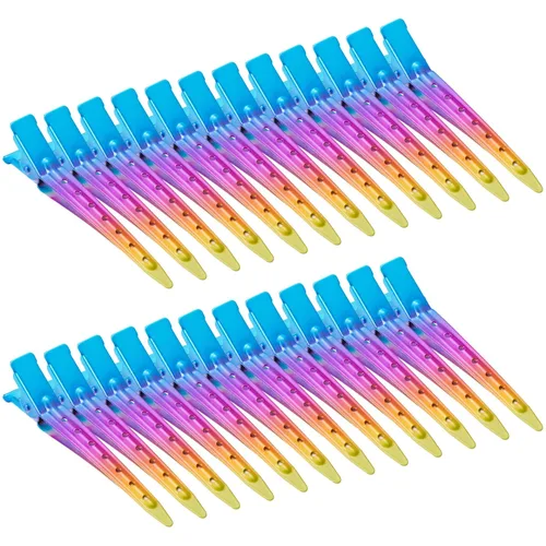 Miniatura 15 de 24 Paquetes de Pinzas Pico de Pato, Bantoye 2.75 Pulgadas Pinzas de Cocodrilo Rizadoras de Metal Antioxidante con Agujeros para Peinado del Cabello