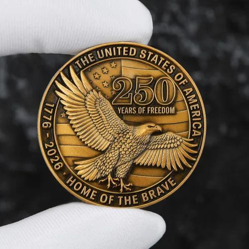Miniatura 5 de Moneda conmemorativa de aleación de zinc del 250 aniversario de Estados Unidos - Estados Unidos de América Liberty & Courage 1776-2026