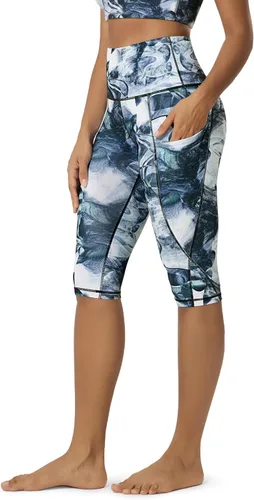 Miniatura 120 de ODODOS - Leggings capri de cintura alta para mujer con bolsillos, control de abdomen, no se transparentan, para entrenamiento atlético, running