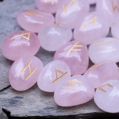 Miniatura 15 de Crocon Juego de piedras de runa oplaita con alfabeto Futhark de élder, símbolo grabado para generador de energía, equilibrio de chakras, protección