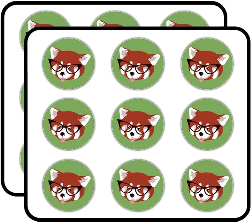 Etiquetas decorativas de cara de panda roja de 2.0 in cada pegatina para álbumes de recortes, calendarios, artes, manualidades para niños, álbum,