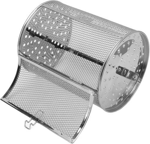 Cesta de asador de acero inoxidable para horno de asador, jaula giratoria de 360 grados para hornear nueces, herramienta de asador de barbacoa