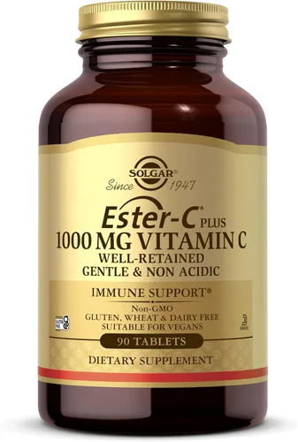 Solgar Ester-C Plus vitamina C (complejo de ascorbato Ester-C) tabletas de 1000 mg , E1052, 1, 1