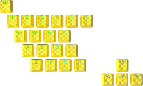 Miniatura 13 de Conjunto de teclas de goma Ranked Doble disparo translúcido Perfil OEM para teclado mecánico de juegos (Café Cuarzo, 23 teclas)