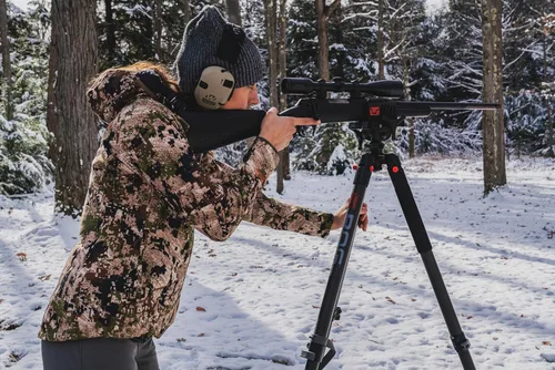 Miniatura 6 de BOG DeathGrip Aluminum Tripod with Durable Frame, Lightweight, Stable Design, Bubble Level, Adjustable Legs, Shooting Rest, and Hands-Free Operation