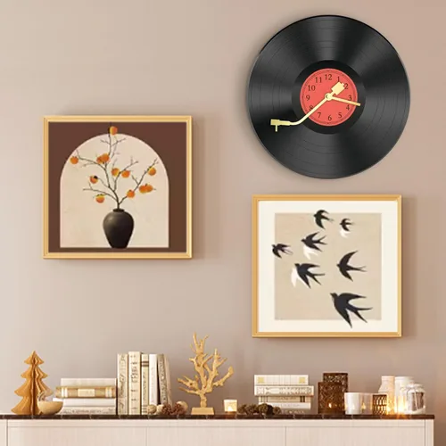 Miniatura 2 de Discos de vinilo de 12 pulgadas, decoración de pared, reloj de pared de disco de vinilo, relojes de pared únicos con pilas (batería no incluida)