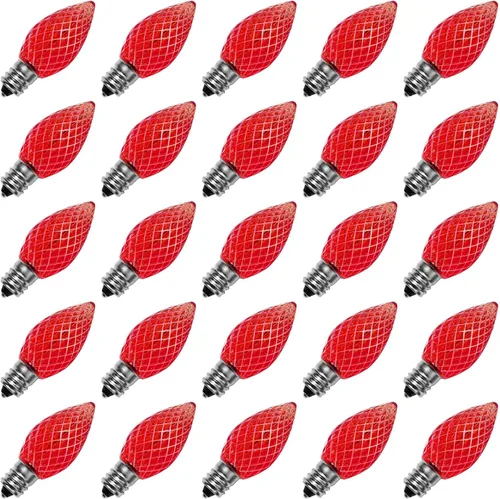 Miniatura 12 de Meconard Bombillas LED C7 de repuesto para Navidad, bombillas LED inastillables C7 para luces de Navidad para interiores y exteriores, base de Verde