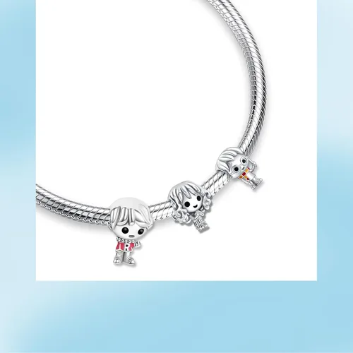 Miniatura 4 de Dijes colgantes de plata de ley 925 para cámara, mapa de corazón, brújula, triple equipaje, para pulseras, collares, elfo, cachorro, rayo, planeta