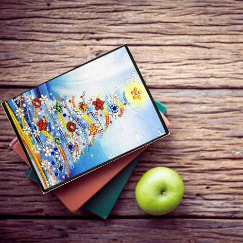 Miniatura 3 de Kits de cuadernos de pintura con diamantes 5D, diseño de árbol de Navidad, con forma especial, cuaderno de bocetos con forma de cristal