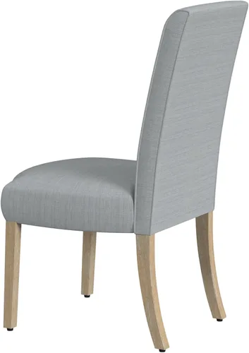 Miniatura 162 de Homepop Silla de comedor con detalles festoneados, sillas de comedor Parsons tapizadas, muebles decorativos para el hogar, tejido gris claro