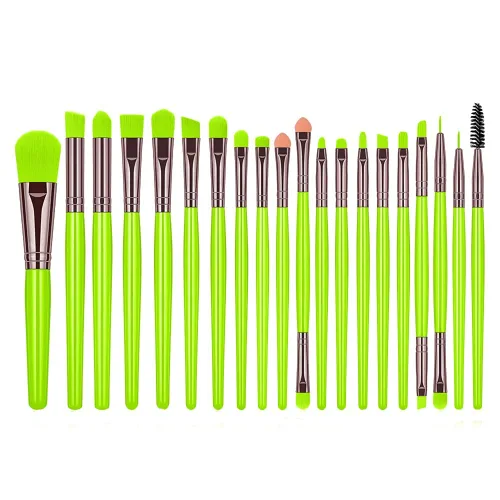 Miniatura 15 de MELADY Conjunto de brochas de maquillaje, 20 piezas, multifuncionales, para polvo cosmético, base, sombra de ojos, delineador de ojos, labios, rosado