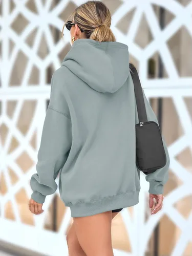 Miniatura 24 de AUTOMET Sudaderas de gran tamaño con capucha de forro polar para mujer, camisas de manga larga, sudaderas con bolsillo para otoño 2025