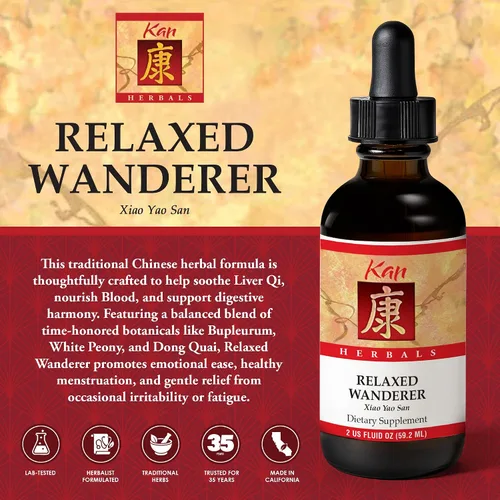 Miniatura 2 de Kan Herbs Company Relaxed Wanderer - Fórmula tradicional china de hierbas para apoyar el estado de ánimo, la digestión y el equilibrio menstrual