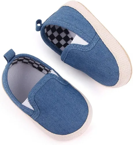 Miniatura 3 de Clowora Unsex - Zapatos de lona para niños y niñas, para recién nacidos, antideslizantes, suela suave, para cuna, zapatos casuales para bebés de 3 a