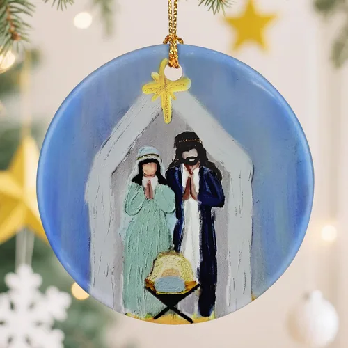 Miniatura 10 de Adorno de Cruz Católica, Adornos de Navidad Cristianos, Adornos de Árbol de Navidad, Decoración Religiosa de Vacaciones Regalos para Cristianos
