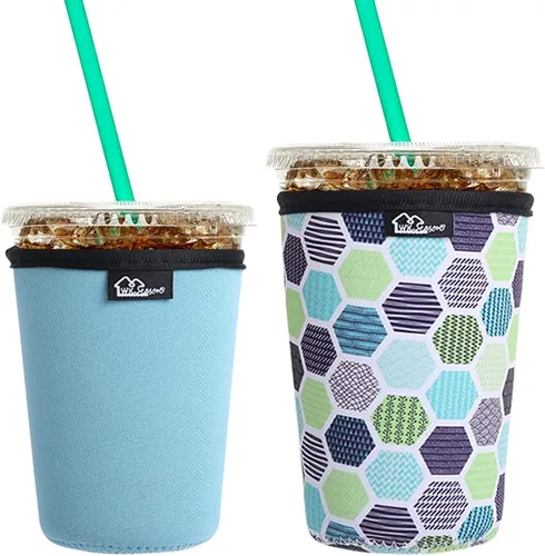 Miniatura 27 de Funda aislante de café helado reutilizable para bebidas frías y fundas de neopreno para tazas de café frío, funda más fría de 16 a 32 onzas