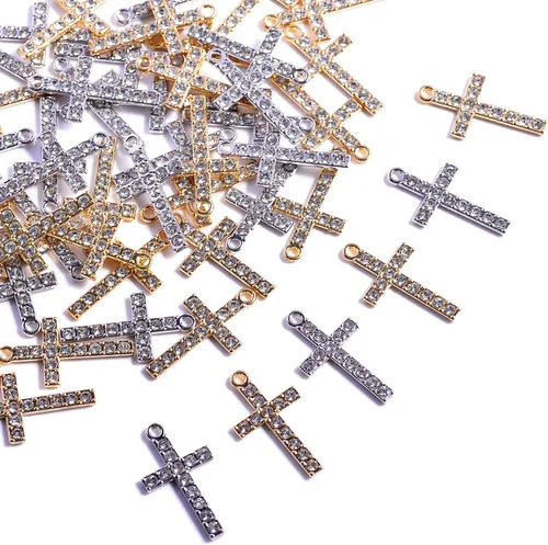 Miniatura 12 de stino 40 Piezas de Encantos de Diamantino, Suministros para Hacer Joyería de Corazón de Tortuga y Rombo, Colgantes de Cristal Chapados en Plata y Oro