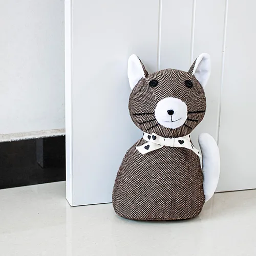 Miniatura 6 de Sanlykate Tope de puerta decorativo de tela, 2.2 libras, lindo interior de animales, topes de puerta resistentes anticolisión para el hogar, tapón