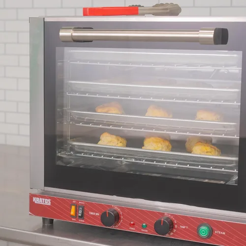 Miniatura 2 de Kratos Horno comercial, horno de convección eléctrico de encimera de tamaño medio con control de vapor, acero inoxidable, 208/240V (29M-059)